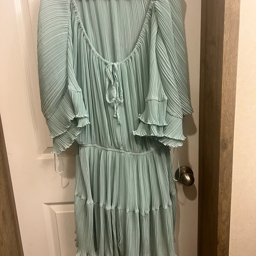 Whitebirch Pleated Mint Green Romper